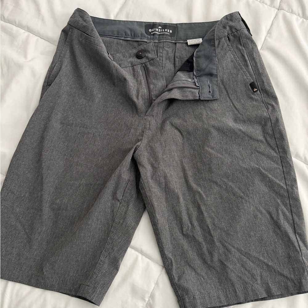 Quiksilver Men's Charcoal Flat-Front Shorts
